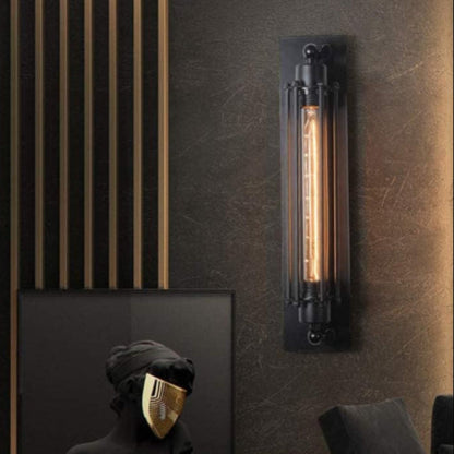 Eldric Black Vintage Bathroom Wall Light – Elegant Matte Black Design for Cozy Ambiance