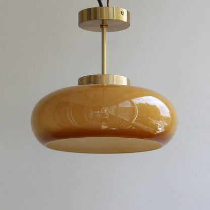 Quorin Vintage Yellow Glass Ceiling Light – Elegant Semi-Flush Mount Design