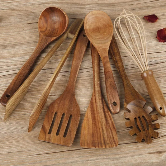 Arden Eco-Friendly Wooden Cooking Utensils Set – Durable 7-Piece Kitchen Essential