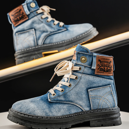 Winston Men's Rugged Denim Boots – Durable High-Cut Design for All-Day Comfort