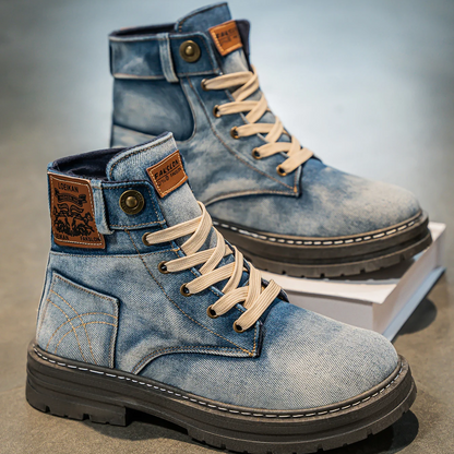 Winston Men's Rugged Denim Boots – Durable High-Cut Design for All-Day Comfort